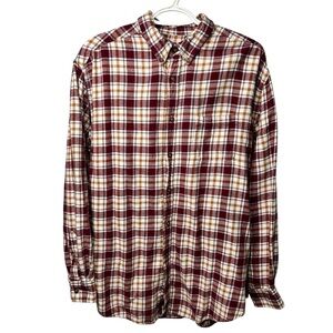Croft & Barrow Shirt Men's Large Button-Down Flannel Plaid‎ Casual Multicolor